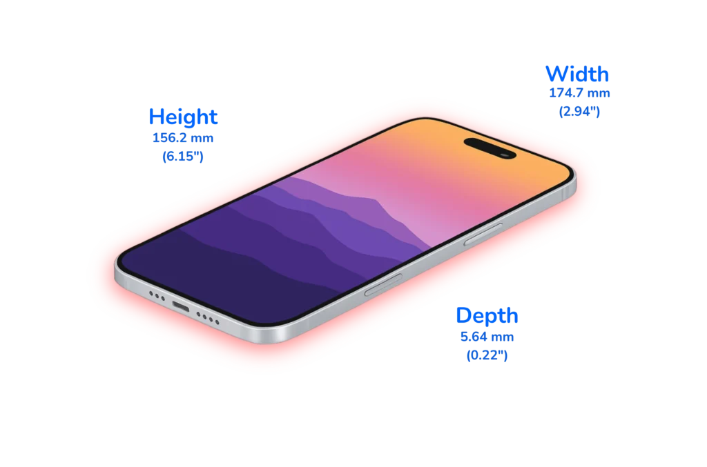 This image represents the iPhone Air height, width, and depth dimensions