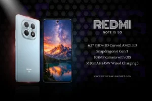 This Image repersent the All New Xiaomi Redmi Note 15 5G Price in India, Specs, Features & Review.